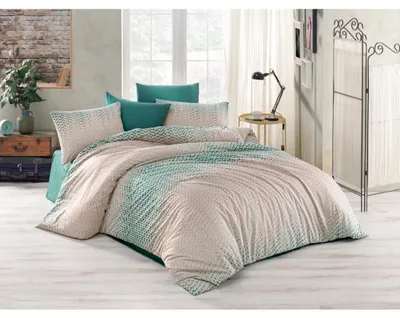 Productafbeelding van Bettenset, katoen, 140x220 cm, 70x90 cm (kussensloop), kleur: groen