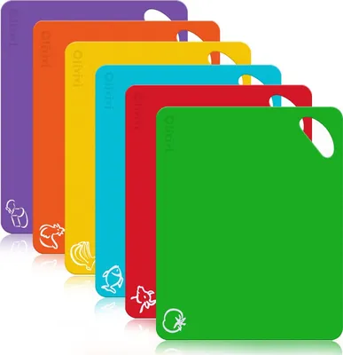 Produktbild von Farbkodierte Schneidebretter Set BPA-frei Antibakterielle Kunststoff Küchenbretter Spülmaschinenfeste Frühstücksbretter Hackbretter 31 * 38cm