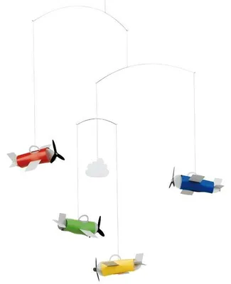 Immagine prodotto di Flensted Mobiles: Mobili cinetici a forma di aeroplani.
Aeromobili mobili