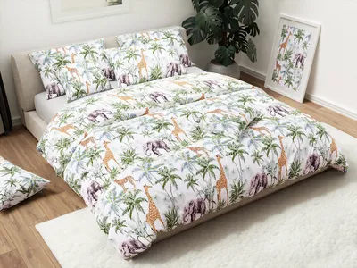Obrázok produktu pre Bavlnené obliečky AFRICA biele Rozmer obliečky: 70 x 90 cm | 140 x 200 cm