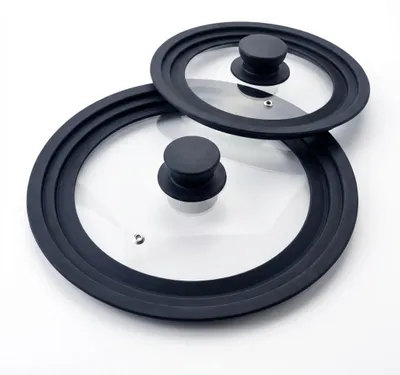 Image de Set de 2 couvercles de cuisson 16/20 cm et 24/28 cm en verre et silicone Fackelmann Divers