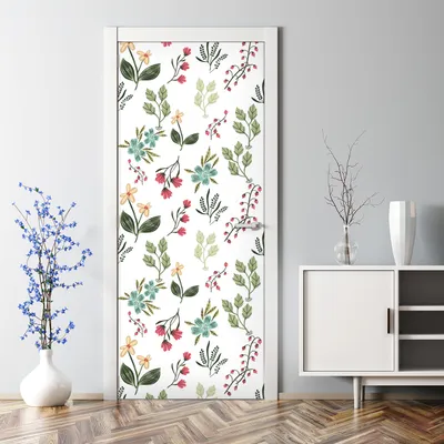 Produktbild von Dekorative Türtapete selbstklebend Klebefolie Türposter Türaufkleber Tropische Blumen 70 x 200 cm