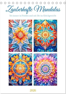 Produktbild von Zauberhafte Mandalas (Tischkalender 2026 DIN A5 hoch), CALVENDO Monatskalender