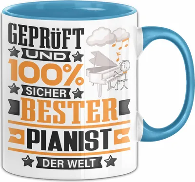 Produktbild von Pianist Geschenk Lustiger Spruch für Pianist Geschenkidee Bester Pianist Der Welt (Blau)