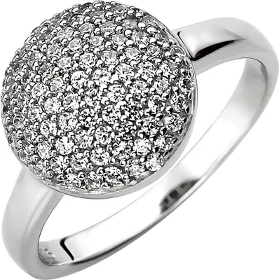 Produktbild von Pavé Ring aus 925 Silber mit 78 Zirkonia Ringskopf rund Fingerring Fingerschmuck Innenumfang 58mm  Ø18.5mm