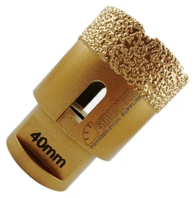 Image de Trépan diamanté de 40 mm, filetage M14, hauteur de 60 mm, pour carrelage
