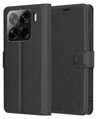 Produktbild von Techsuit Leder Folio Book Wallet Klapphülle für Xiaomi 15 Pro - Schwarz