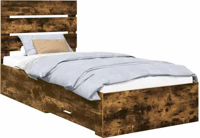 Produktbild von Bettrahmen Geräucherte Eiche 100 x 200 cm Holzwerkstoff