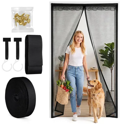 Obrázok produktu pre Sieťka na dvere, magnetická, s automatickým zatváraním, 90 x 200 cm, ochrana proti hmyzu
