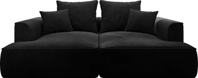 Produktbild von Sofa 3-Sitzer - tiefe Komfortsitzfläche - Cord - Schwarz - PINETA