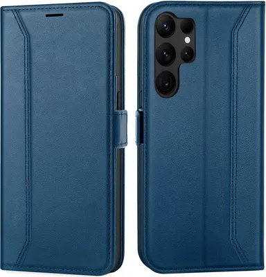 Produktbild von Conie RFID Klapp Tasche für Samsung Galaxy S23 Ultra Kartenfach Hülle Rundumschutz in Blau