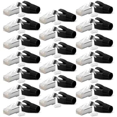 Produktbild von 20x Netzwerkstecker CAT7 CAT6 CAT6A RJ45 Netzwerk Stecker vergoldete Kontakte