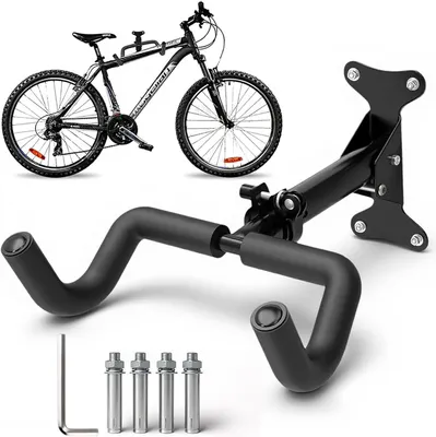 Obrázok produktu pre Držiak na bicykel, nástenný, vertikálny, skladací, nastaviteľný, nosnosť 30 kg, vhodný pre bicykle s dĺžkou rámu 26-35 cm