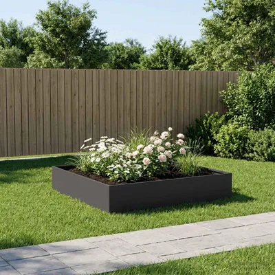 Image de Maison Exclusive - Jardinière noire, 80 x 80 x 20 cm, en acier laminé à froid
