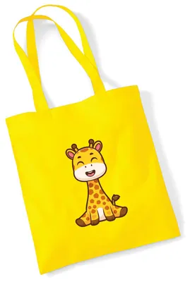 Produktbild von Huuraa Jutebeutel Giraffe Comic 10 Liter Yellow Baumwolle Tasche Geschenkidee