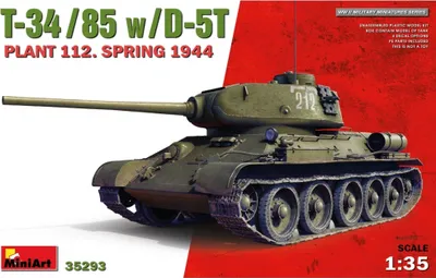 Zdjęcie produktu dla MiniArt 1:35 T-34/85 z D-5T Plant 112, początek 1944 r.