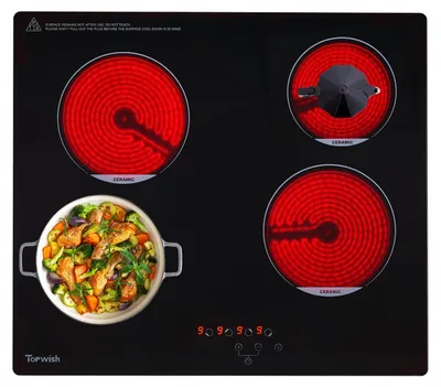 Keramik-Kochfeld 4 Zonen, 60 cm, 6000 W, Einbau