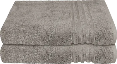 Produktbild von Schiesser Frottier Duschtuch Milano im 2er Set | 100% Baumwolle aus nachhaltiger Produktion | weich, saugstark, farbecht | 70x140cm | Hellgrau