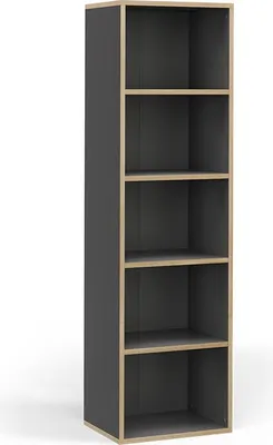 Produktbild von Bücherregal Vicco Tetrix Anthrazit 40 x 140 cm mit 5 Fächern, Model 56547