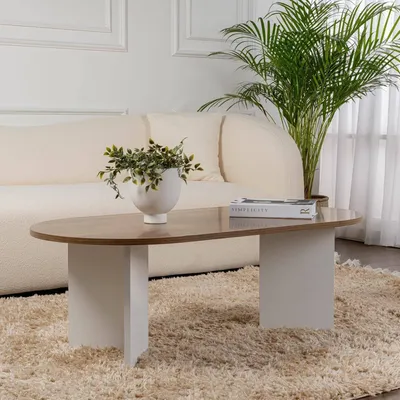 Imagen del producto de Elain - Mesa de Centro, 119x60x40h cm Nogal Marrón, Revistero
