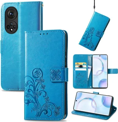 Produktbild von König Design Hülle kompatibel mit Honor Honor 50 Kunstleder Handyhülle - Handy Case Blau