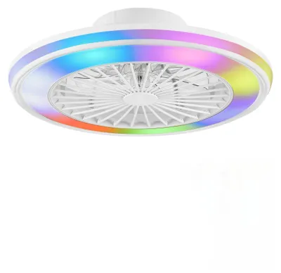 Imagen del producto de Ventilador de techo con luz - , 32W LED - 6 velocidades - Plástico - Para interiores - Ventilador silencioso