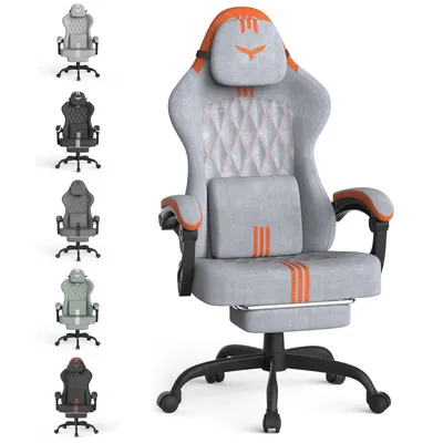 Produktbild von Arvioo Gaming Stuhl, Gaming Chair mit Massagefunktion Kopfstütze, Gaming Sessel Verstellbare Rückenlehne 90-135°, Gamer Stuhl Atmungsaktiver Webstoff, KI-generiertes Bild