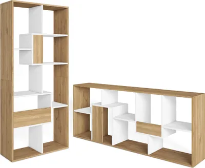 Immagine prodotto di VERSO Libreria scaffale, 162x67x31cm, Per libri, Rovere e bianco