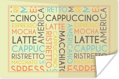 Produktbild von MuchoWow® Poster "Espresso, Latte, Cappuccino" - Kaffee - Sprichwörter - Zitate 180x120 cm - Fotoplakat