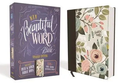 Produktbild von Niv, Beautiful Word Bible, Updated Edition, Peel/Stick Bible Tabs, Cloth Over Board, Multi-Color Floral, Red Letter, Comfort Print