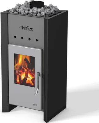 Produktbild von FinTec TROLL 7,8 kW Holz-Saunaofen holzbefeuerter Saunaofen Black BImSchV 2