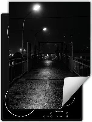 Produktbild von DarHaus Herdabdeckplatte Einteilig Küche Abdeckplatte für Glaskeramikfeld Abdeckung Induktionskochfeld Aufrollbare Matte 40x52 cm, schwarz - Stadt