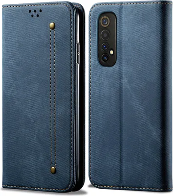 Obrázek produktu pro OPPO Realme 7 Pouzdro, Kožené Peněženkové Pouzdro s Magnetickým Uzavíráním a Pouzdro s Funkcí Stojánku pro OPPO Realme 7 modré