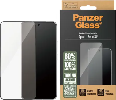 Produktbild von PanzerGlass Ultra-Wide Fit gehärtetes Glas mit. Schwarzer Rahmen für Oppo Reno13 F