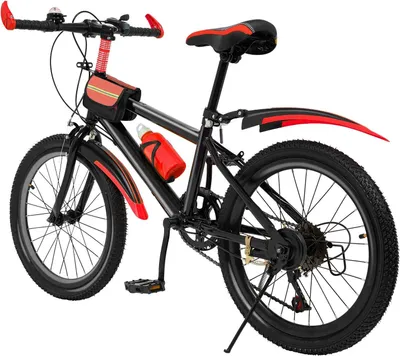 Immagine prodotto di Bicicletta per bambini - Mountain bike - Ruote da 50 cm - Sospensione anteriore - Freno a tazza - Telaio in acciaio - Forcella in titanio - Senza rotelle - Rosso