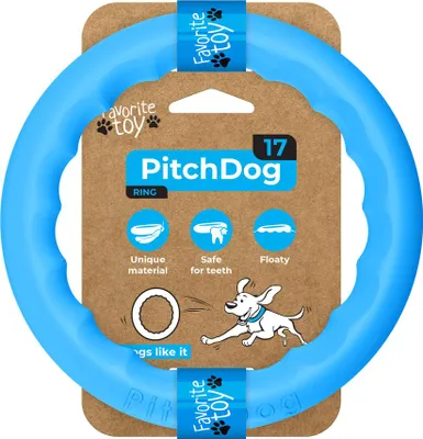 Image de PitchDog - Anneau de jeu pour chiens, 17 cm, bleu