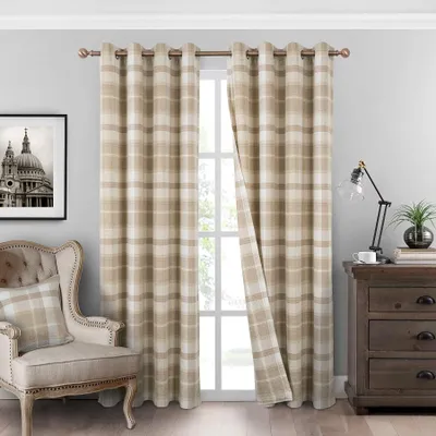 Verdunkelungsvorhänge für Wohnzimmer/Schlafzimmer, 2 Paneele, Beige, 54x95 Zoll