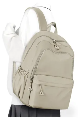 Image de Sac à dos pour adolescents, filles et garçons, léger, avec compartiment pour ordinateur portable jusqu'à 14 pouces, imperméable, couleur kaki