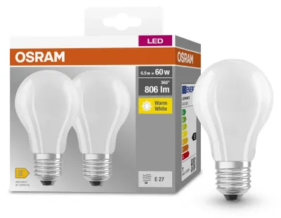 Obrázok produktu pre Osram AC45205, 6,5 W, 60 W, E27, 806 lm, 10000 h, Teplá biela