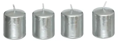 Image de Set de bougies en satin, 4 pièces, 4 x 4,5 cm