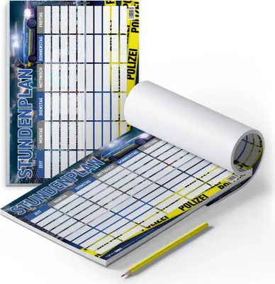 Produktbild von itenga Stundenplan Block 25 Blatt Motiv POLIZEI DIN A4