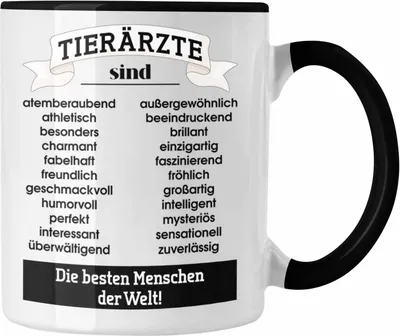 Produktbild von Trendation - Tierarzt Geschenk Tasse Geschenkidee Tierärzte Spruch Becher Kaffeetasse Veterinär Pferdearzt Tiermedizin (Schwarz)