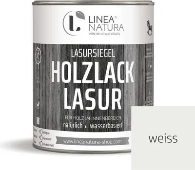 Produktbild von Holzlack Lasur | Möbel | Parkett u.- Treppen im Innenbereich 1 L weiß