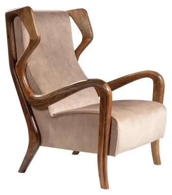 Obrázek produktu pro Elegantní hnědé látkové křeslo v moderním designu