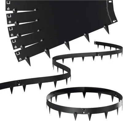Productafbeelding van Metalen Grasrand - Bloembedomranding Tuin - Tuinranden Creëren - Flexibel Vervormbaar - 100x18cm Hoog - Zwart