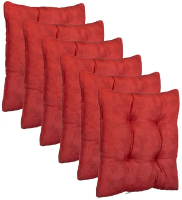 Sitzkissen-Set 6er-Pack, 38x38x7 cm, Orange, Polyester