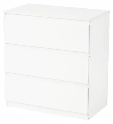Immagine prodotto di Comodino Grifflose Bianco, 3 cassetti, design semplice e moderno