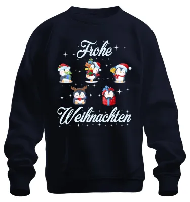 Produktbild von Frohe Weihnachten Pinguine Geschenke - Weihnachten Sweatshirt Pullover, Navy, XXL