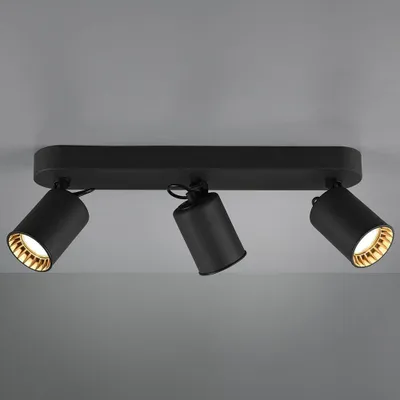 Image de HOFTRONIC - Plafonnier LED 3 spots inclinable GU10 Noir IP20
