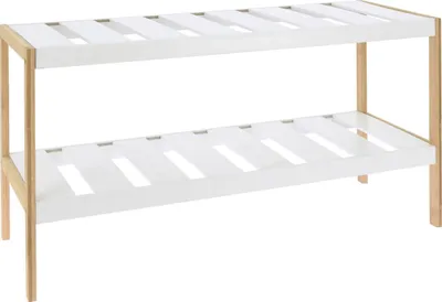 Produktbild von Excellent Houseware Schuhregal, Bambus/MDF, 70x26x36 cm, weiß/braun